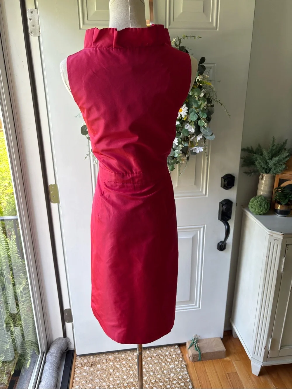 J. Crew 100% Silk Fuchsia Ruffle V-Neck Wrap-Style Mini Dress